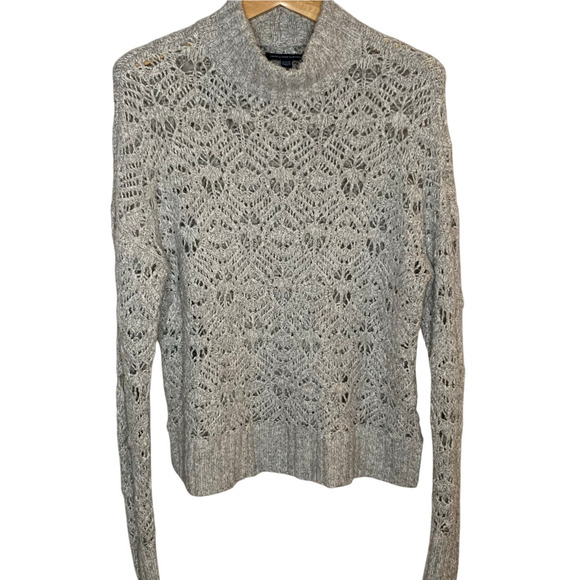 AE Outfitters Sweater Women's Size Medium Neutral Sands Outdoors Open Knit - Picture 1 of 6